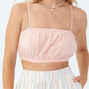 Cotton On Crop Cami Pink and Plaid NEW